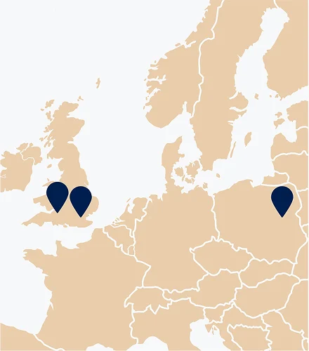 Map of Hargreaves Lansdown offices in London, Bristol and Warsaw