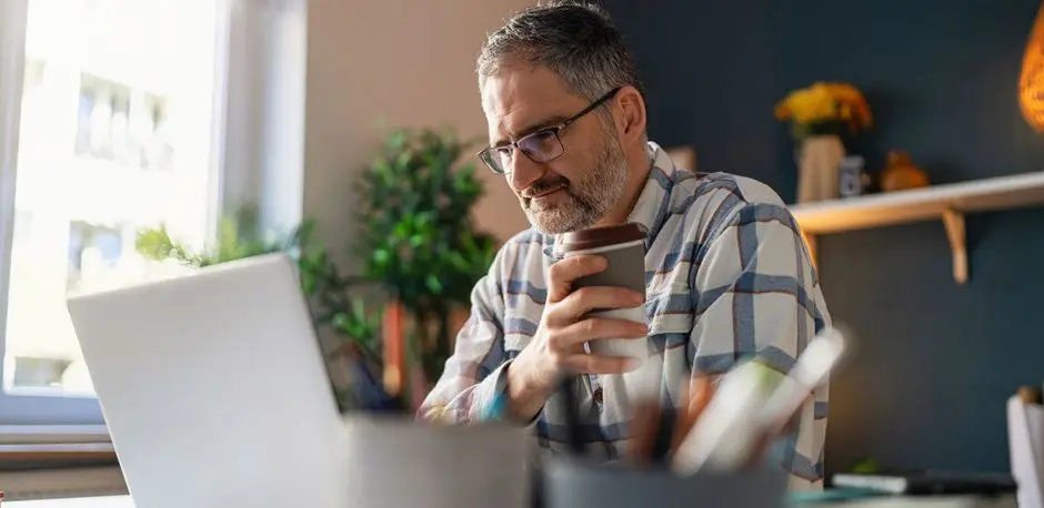 Man looking at laptop