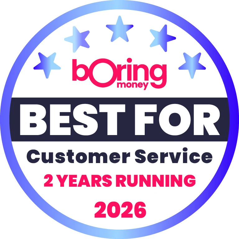 Boring Money Award Best Customer Service 2 Years Running 2026