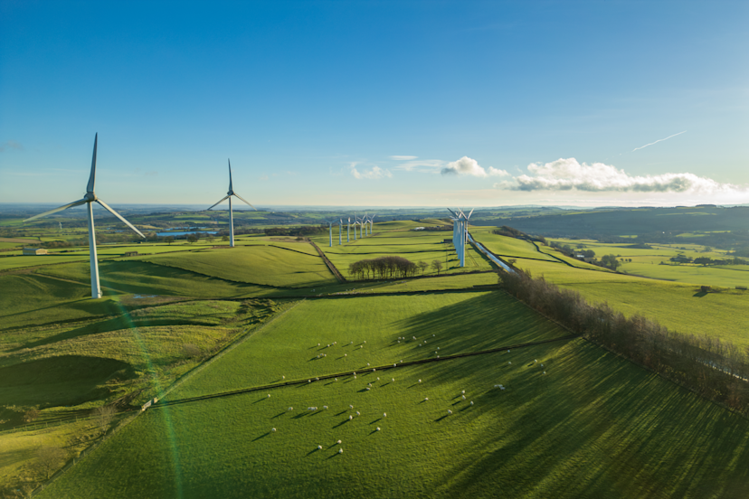 British wind farms in the fields of Yorkshire