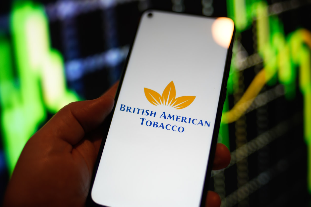 British american tabacco logo on a smartphone