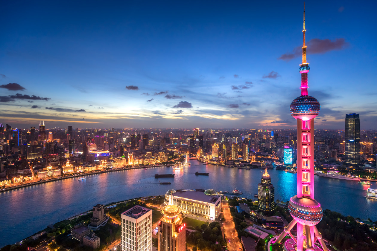 Shanghai skyline at dusk- GettyImages