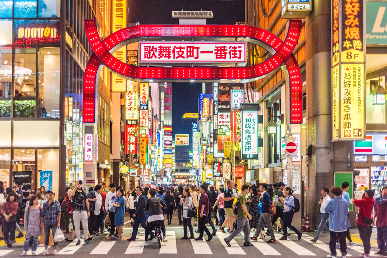 Japanese street in the Kabukicho district