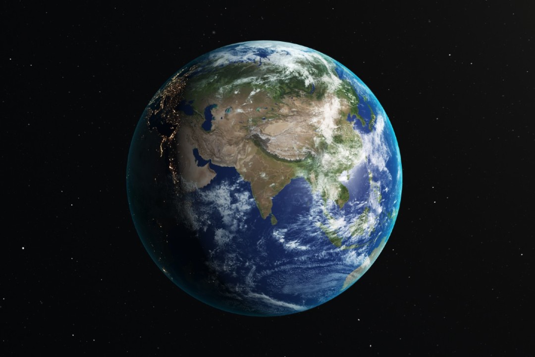 Satellite image of earth from space with India in focus.jpg