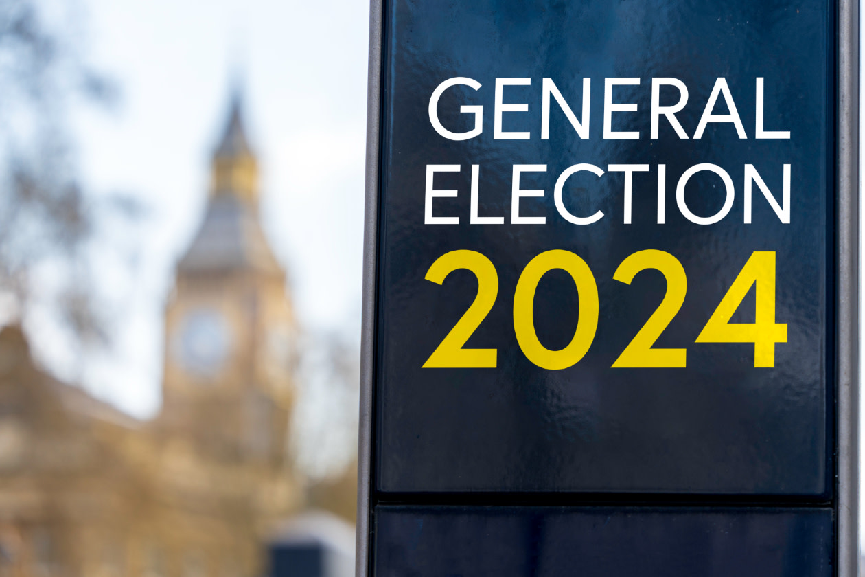 General Election 2024 written on a sign with Elizabeth Tower and Big Ben in the background- GettyImages