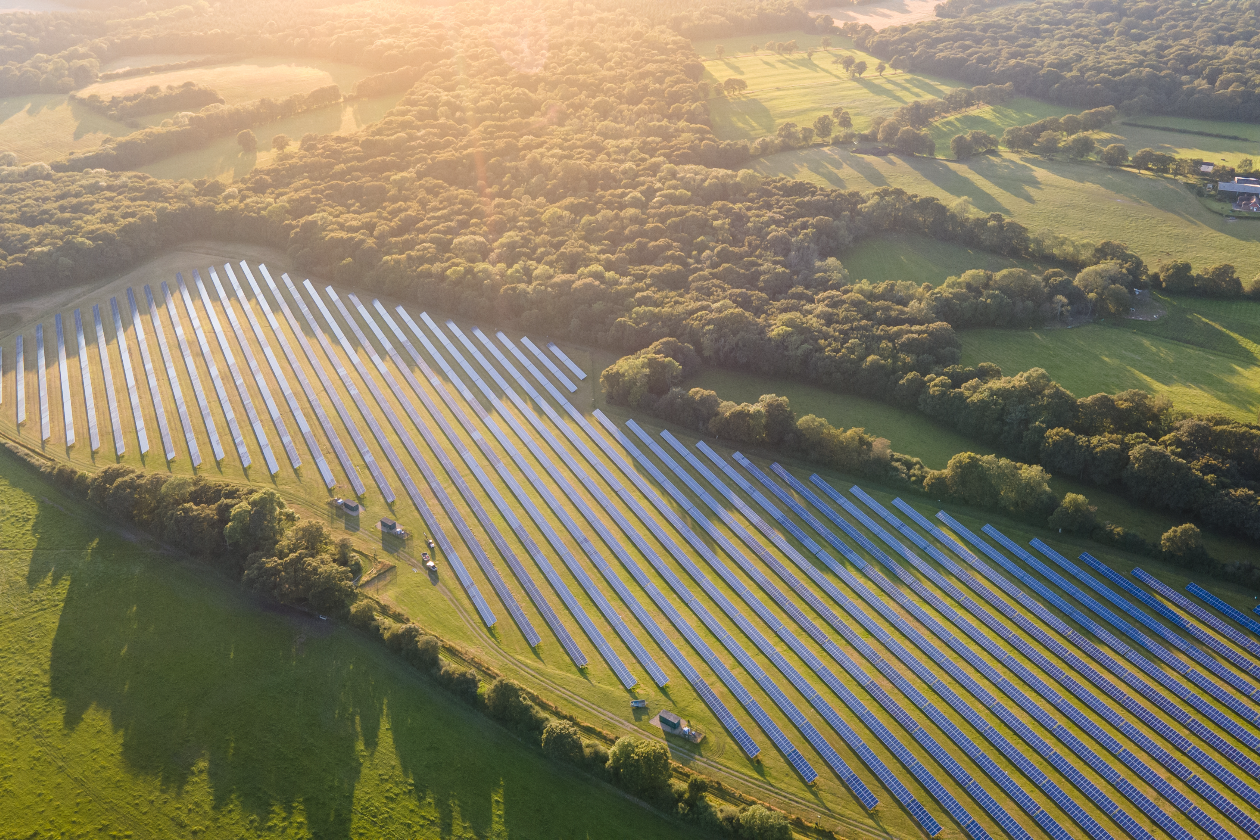Solar power farm in the evening - Getty images
