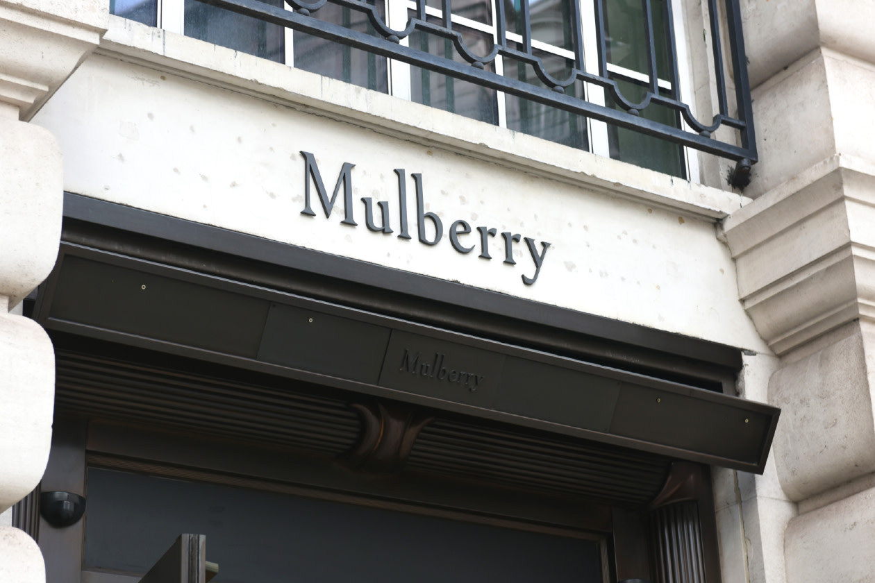 Mulberry store sign on building exterior (Photo by Peter Dazeley/Getty Images)