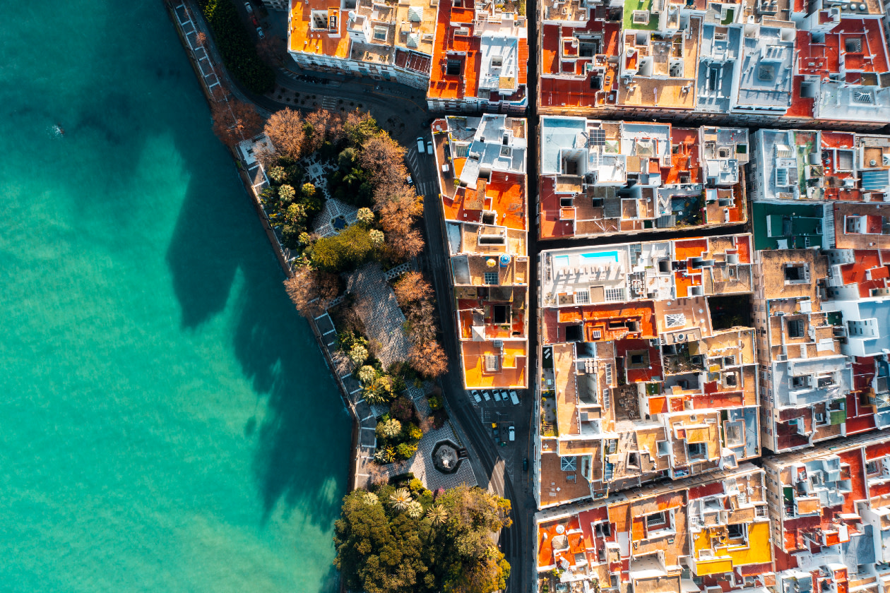 Overhead view of colorful coastal cityscape in Spain.jpg