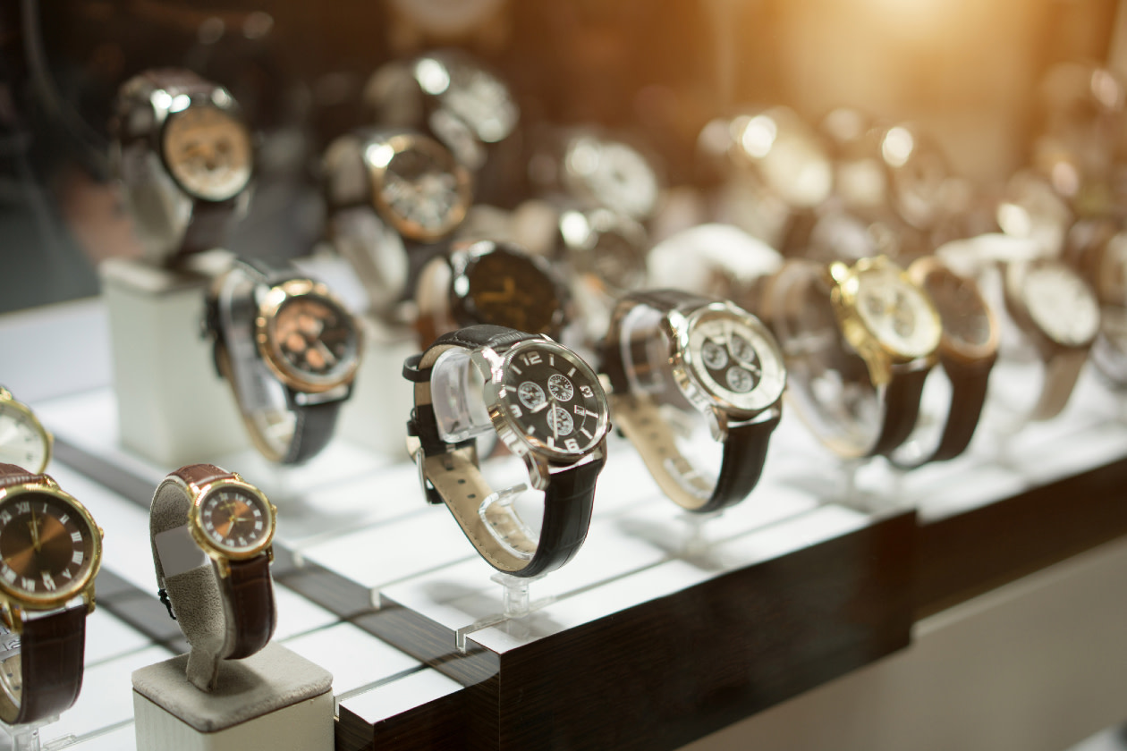 Luxury watches at showcase- GettyImages