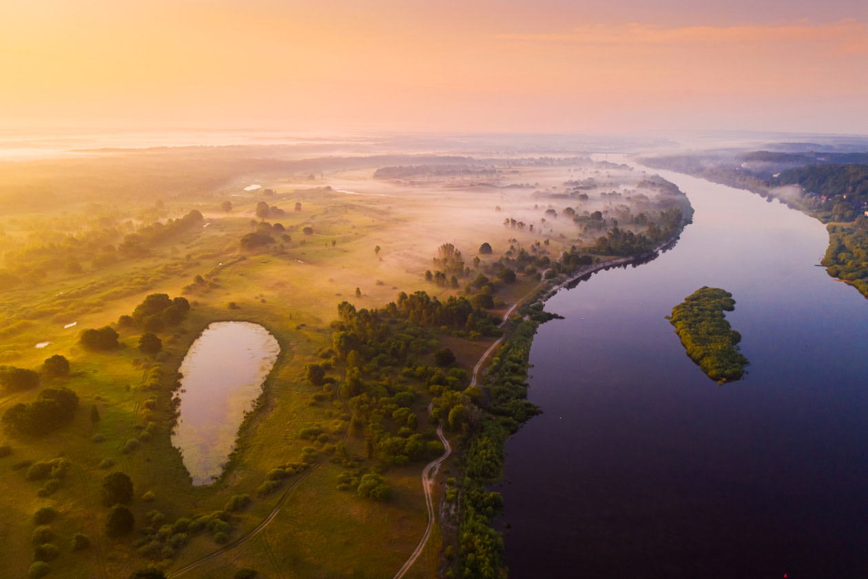 Sustainability. Atmospheric landscape drone photography - GettyImages