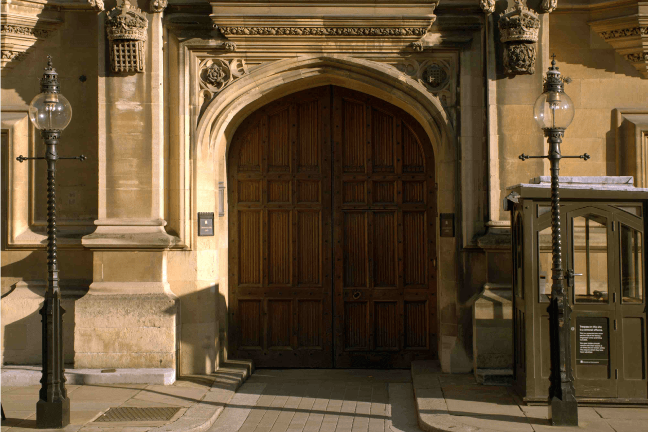 Door leading to the House of Lords in Parliament