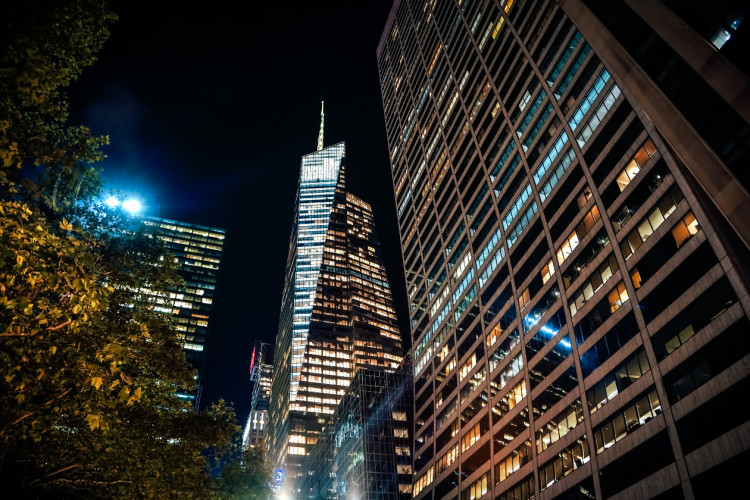 Night View of the Bank of America Tower and Grace Building Manhattan, New York City - GettyImages.jpg
