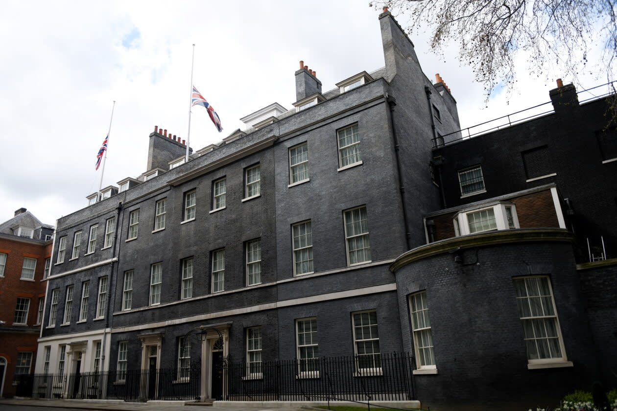 Wide shot of Downing Street